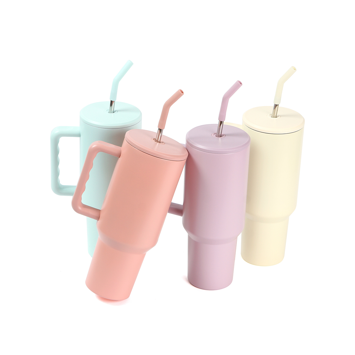 Insulated Tumbler with Handle and Straw – Large Capacity Stainless Steel Cup